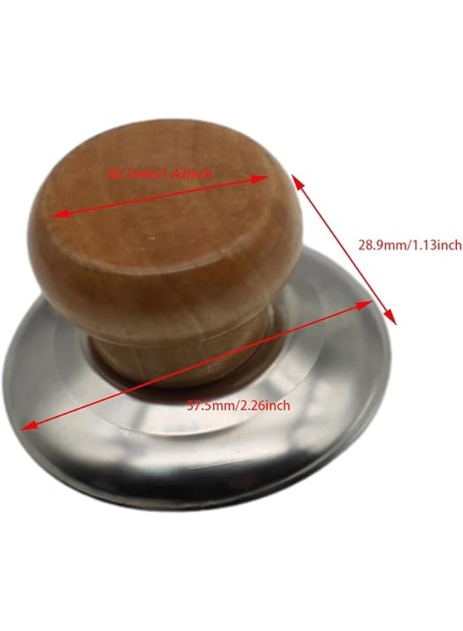 2pcs Pot Lid Knobs Universal Kitchen Cookware Replacement Pot Lid Knobs Pan Lid Holding Handle (Wooden) - Image 4